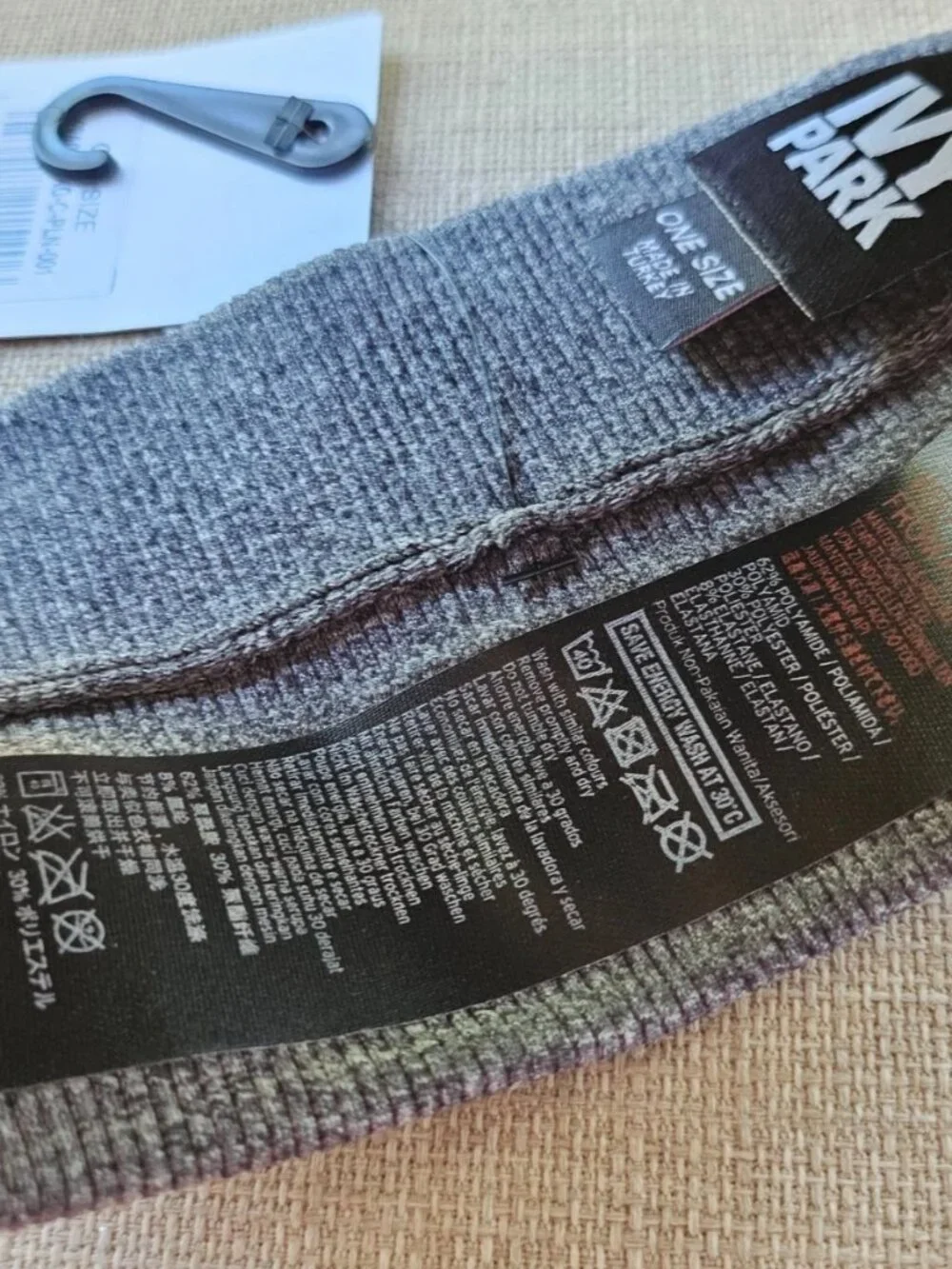 Ivy Parker By Beyonce Women Headband Gray Sport Ribbed Wide Head Band NEW